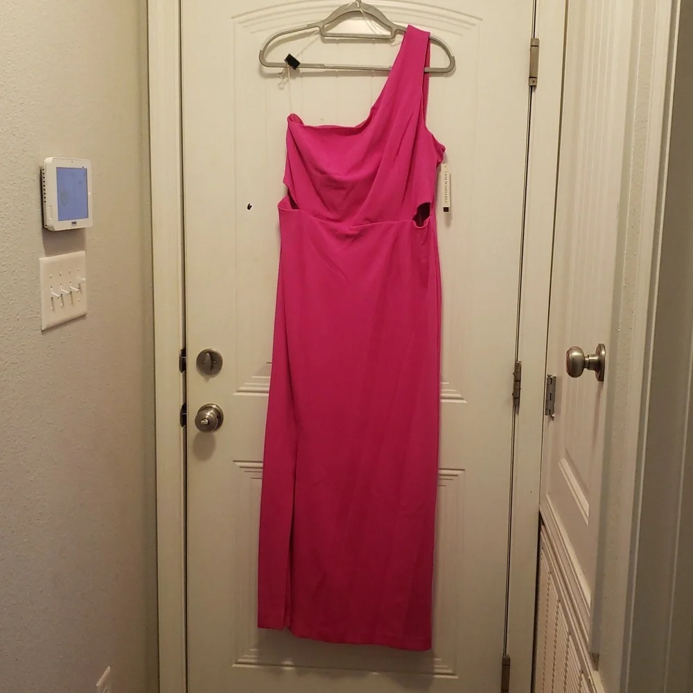 Cutout Waist One Shoulder Dress - Picture 1 of 4